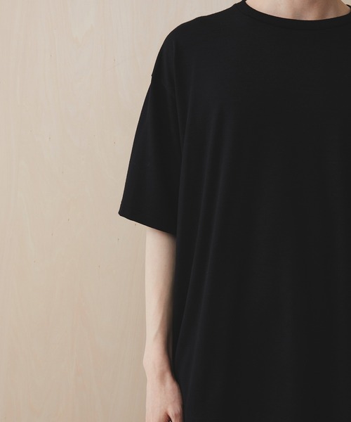 PUBLIC TOKYO(パブリックトウキョウ)の「ウールTシャツ /ウォッシャブル/吸湿/抗菌性/夏服/ムレ防止(Tシャツ/カットソー・メンズ・ダークグレー/ブラック・1/2)」の13枚目の写真