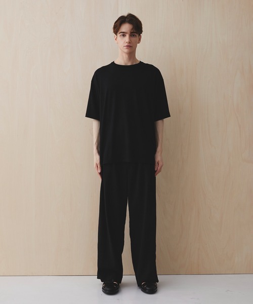 PUBLIC TOKYO(パブリックトウキョウ)の「ウールTシャツ /ウォッシャブル/吸湿/抗菌性/夏服/ムレ防止(Tシャツ/カットソー・メンズ・ダークグレー/ブラック・1/2)」の17枚目の写真