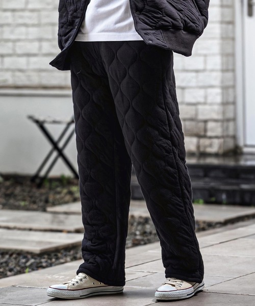 CAMBIO(カンビオ)の「mp15181-Wave Quilted Wide Straight Pants キルティングワイドストレートパンツ(A73526cmb)(その他パンツ・メンズ・ベージュ/ブラック・M/S/L)」の1枚目の写真