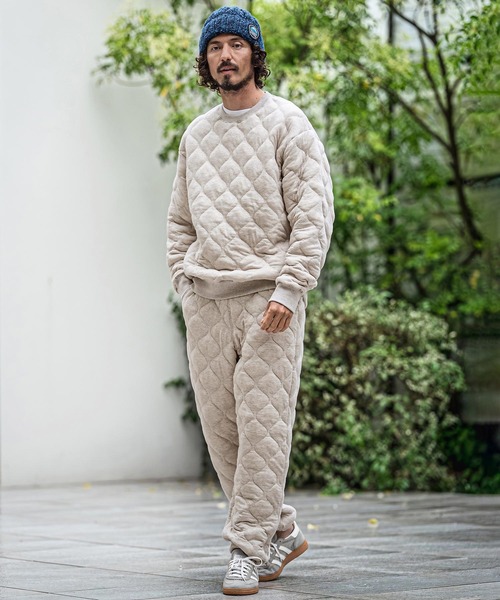 CAMBIO(カンビオ)の「mp15181-Wave Quilted Wide Straight Pants キルティングワイドストレートパンツ(A73526cmb)(その他パンツ・メンズ・ベージュ/ブラック・M/S/L)」の5枚目の写真
