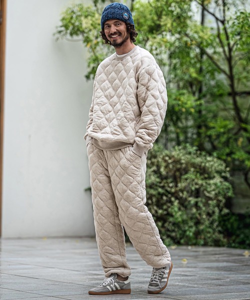 CAMBIO(カンビオ)の「mp15181-Wave Quilted Wide Straight Pants キルティングワイドストレートパンツ(A73526cmb)(その他パンツ・メンズ・ベージュ/ブラック・M/S/L)」の6枚目の写真