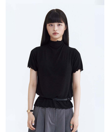 BIBORA（ビボラ）の「メロモックネック半袖（ブラック）（Tシャツ/カットソー）」