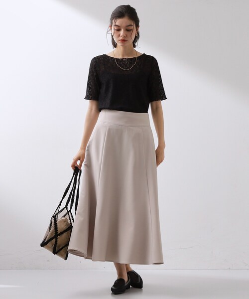 THE SHOP TK (ザ ショップ ティーケー )の「繊細で上品な レース5分袖トップス(Tシャツ/カットソー・レディース・アイボリー/ブラック・12/13)」の5枚目の写真