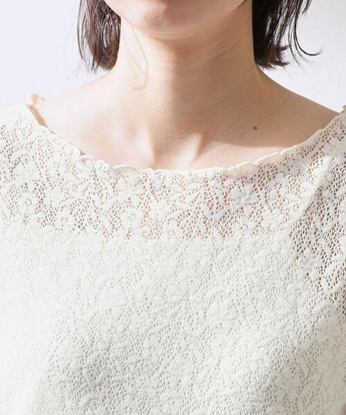 THE SHOP TK (ザ ショップ ティーケー )の「繊細で上品な レース5分袖トップス(Tシャツ/カットソー・レディース・アイボリー/ブラック・12/13)」の8枚目の写真