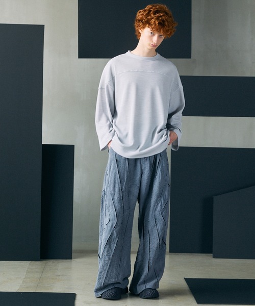 MAISON SPECIAL(メゾンスペシャル)の「《UNISEX》Dry Waffle Prime-Over Football T-shirt/ドライワッフルプライムオーバーフットボールTシャツ【MAISON SPECIAL/メゾンスペシャル】(Tシャツ/カットソー・メンズ・ブラック/チャコールグレー/ライトグレー・0/2/1)」の7枚目の写真