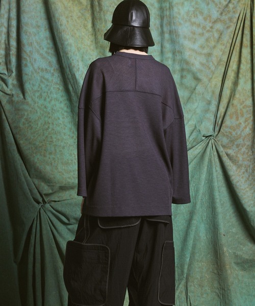 MAISON SPECIAL(メゾンスペシャル)の「《UNISEX》Dry Waffle Prime-Over Football T-shirt/ドライワッフルプライムオーバーフットボールTシャツ【MAISON SPECIAL/メゾンスペシャル】(Tシャツ/カットソー・メンズ・ブラック/チャコールグレー/ライトグレー・0/2/1)」の10枚目の写真