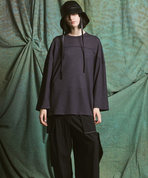 MAISON SPECIAL(メゾンスペシャル)の「《UNISEX》Dry Waffle Prime-Over Football T-shirt/ドライワッフルプライムオーバーフットボールTシャツ【MAISON SPECIAL/メゾンスペシャル】(Tシャツ/カットソー・メンズ・ブラック/チャコールグレー/ライトグレー・0/2/1)」の8枚目の写真