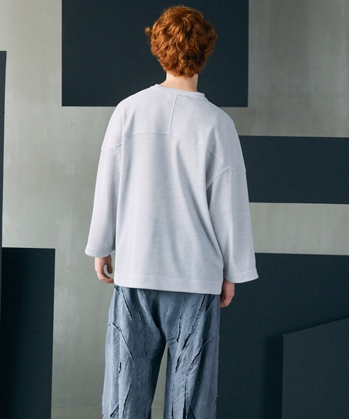MAISON SPECIAL(メゾンスペシャル)の「《UNISEX》Dry Waffle Prime-Over Football T-shirt/ドライワッフルプライムオーバーフットボールTシャツ【MAISON SPECIAL/メゾンスペシャル】(Tシャツ/カットソー・メンズ・ブラック/チャコールグレー/ライトグレー・0/2/1)」の6枚目の写真