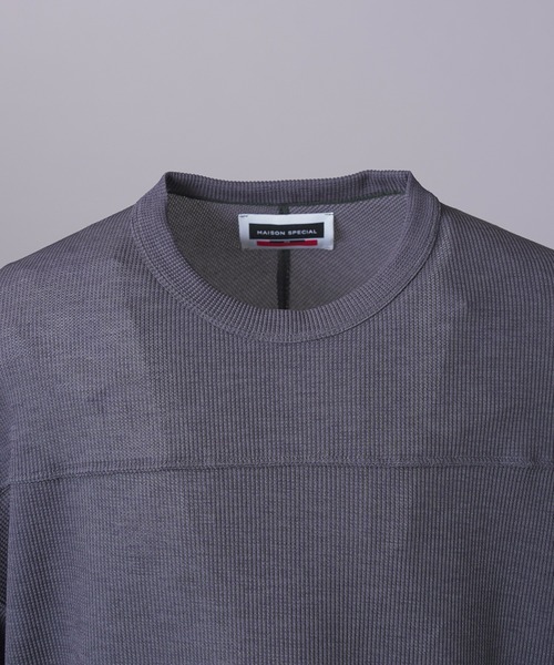 MAISON SPECIAL(メゾンスペシャル)の「《UNISEX》Dry Waffle Prime-Over Football T-shirt/ドライワッフルプライムオーバーフットボールTシャツ【MAISON SPECIAL/メゾンスペシャル】(Tシャツ/カットソー・メンズ・ブラック/チャコールグレー/ライトグレー・0/2/1)」の16枚目の写真