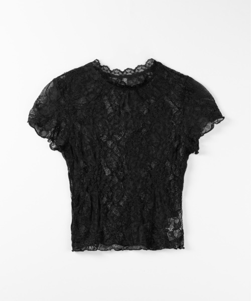 me+em select(ミームセレクト)の「【 2color 】ストレッチレースショートメローTシャツ / stretch lace short mellow T-shirts※※(その他トップス・レディース・ホワイト/ブラック・FREE)」の19枚目の写真