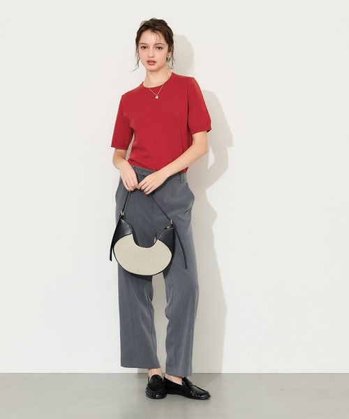 coca(coca)(コカ)の「【西山茉希様着用】ミドルフィットサマーニットトップス(ニット/セーター・レディース・レッド/ブラック/グレー/アイボリー・L/M/S)」の13枚目の写真