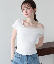 チュールオフショルTシャツ