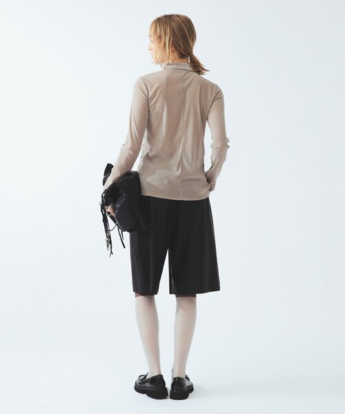 Ray BEAMS(レイビームス)の「フロッキー チュール フリル シャツ(Tシャツ/カットソー・レディース・ライトグレー/ダークブラウン・ONE SIZE)」の5枚目の写真