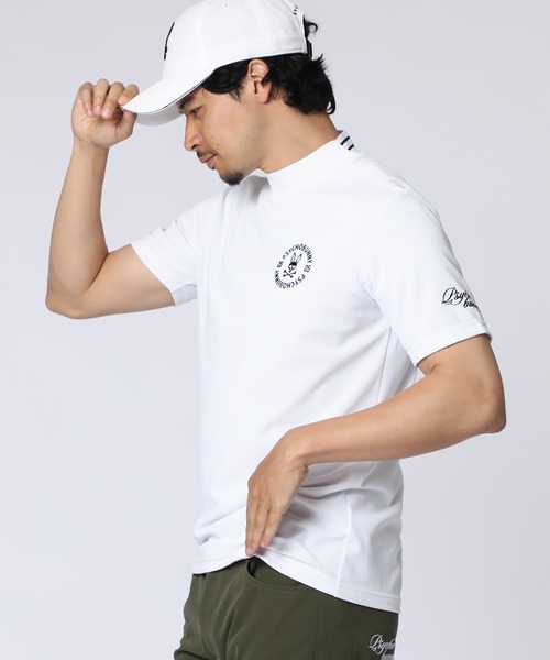 Psycho Bunny（サイコバニー）の「[GOLF]サークルロゴテック UVモックネックTシャツ（Tシャツ/カットソー・メンズ・ライトグレー/ネイビー/ブラック/ホワイト・MEDIUM/LARGE/X-LARGE）」の5枚目の写真
