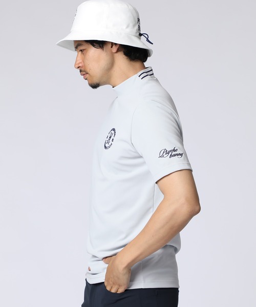 Psycho Bunny（サイコバニー）の「[GOLF]サークルロゴテック UVモックネックTシャツ（Tシャツ/カットソー・メンズ・ライトグレー/ネイビー/ブラック/ホワイト・MEDIUM/LARGE/X-LARGE）」の17枚目の写真