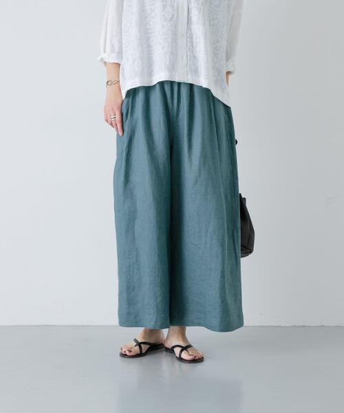 かぐれ(カグレ)の「カラーリネンクロップドパンツ(その他パンツ・レディース・レッド/ブルー/ベージュ/ブラック・FREE)」の4枚目の写真