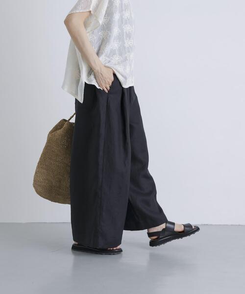 かぐれ(カグレ)の「カラーリネンクロップドパンツ(その他パンツ・レディース・レッド/ブルー/ベージュ/ブラック・FREE)」の5枚目の写真