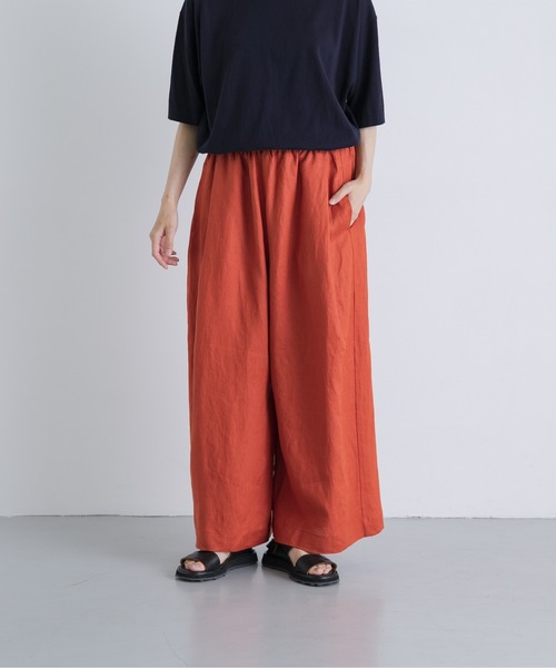 かぐれ(カグレ)の「カラーリネンクロップドパンツ(その他パンツ・レディース・レッド/ブルー/ベージュ/ブラック・FREE)」の5枚目の写真