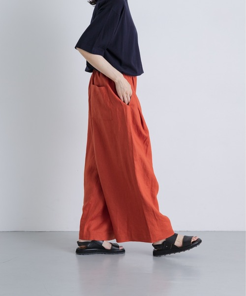 かぐれ(カグレ)の「カラーリネンクロップドパンツ(その他パンツ・レディース・レッド/ブルー/ベージュ/ブラック・FREE)」の6枚目の写真