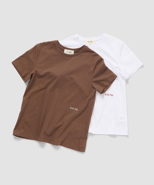Ernie Palo(アーニー パロ)の「Ernie Palo / 刺繍Tシャツ《ESTNATION EXCLUSIVE》(Tシャツ/カットソー・レディース・ブラウン/ホワイト・FREE)」の4枚目の写真