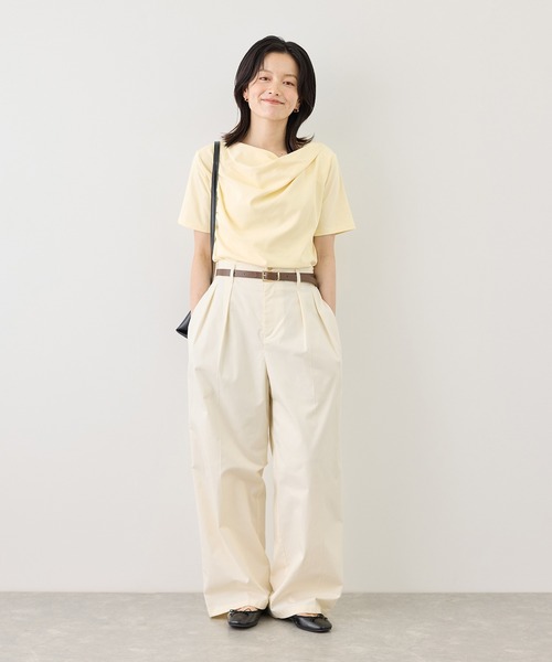 ROPE' PICNIC(ロペピクニック)の「ハーフスリーブドレープカットトップス(Tシャツ/カットソー・レディース・ホワイト/ブラック/サックスブルー/クリーム・FREE)」の15枚目の写真