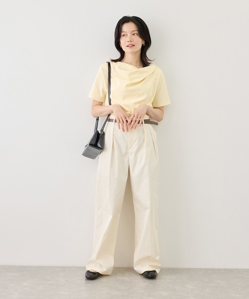 ROPE' PICNIC(ロペピクニック)の「ハーフスリーブドレープカットトップス(Tシャツ/カットソー・レディース・ホワイト/ブラック/サックスブルー/クリーム・FREE)」の16枚目の写真