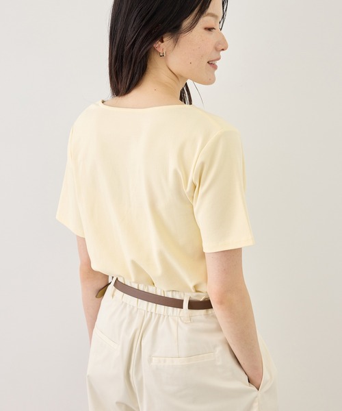 ROPE' PICNIC(ロペピクニック)の「ハーフスリーブドレープカットトップス(Tシャツ/カットソー・レディース・ホワイト/ブラック/サックスブルー/クリーム・FREE)」の19枚目の写真