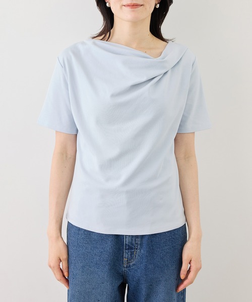 ROPE' PICNIC(ロペピクニック)の「ハーフスリーブドレープカットトップス(Tシャツ/カットソー・レディース・ホワイト/ブラック/サックスブルー/クリーム・FREE)」の20枚目の写真