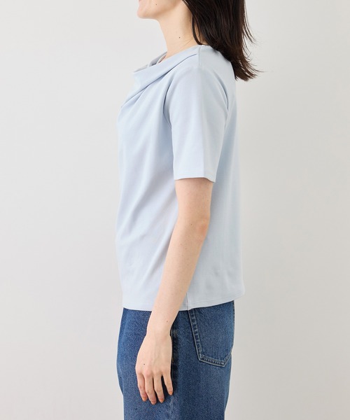 ROPE' PICNIC(ロペピクニック)の「ハーフスリーブドレープカットトップス(Tシャツ/カットソー・レディース・ホワイト/ブラック/サックスブルー/クリーム・FREE)」の21枚目の写真