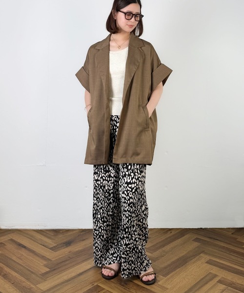 MAISON SELECT(メゾンセレクト)の「6D1 レオパード柄 プリーツワイドパンツ(その他パンツ・レディース・ホワイト×ブラック/ブラック×ホワイト・M/L)」の20枚目の写真