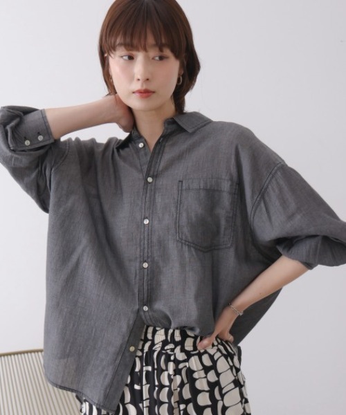 Bou Jeloud(ブージュルード)の「ライトオンスシャツ(シャツ/ブラウス・レディース・ブラック/ブルー・MEDIUM)」の20枚目の写真
