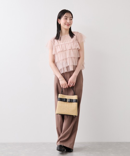 VIS（ビス）の「チュールティアード シアー フリル プルオーバー / 前後2WAY（Tシャツ/カットソー・レディース・キナリ/ピンク/ブラウン・FREE）」の22枚目の写真