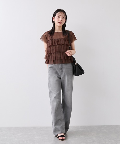 VIS（ビス）の「チュールティアード シアー フリル プルオーバー / 前後2WAY（Tシャツ/カットソー・レディース・キナリ/ピンク/ブラウン・FREE）」の17枚目の写真