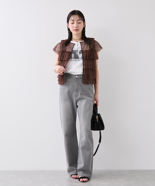 VIS（ビス）の「チュールティアード シアー フリル プルオーバー / 前後2WAY（Tシャツ/カットソー・レディース・キナリ/ピンク/ブラウン・FREE）」の18枚目の写真