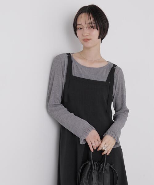 NANO universe（ナノユニバース）の「シアープリーツカットロングスリーブトップス（Tシャツ/カットソー・レディース・ホワイト/ブラック/グレー・FREE）」の18枚目の写真