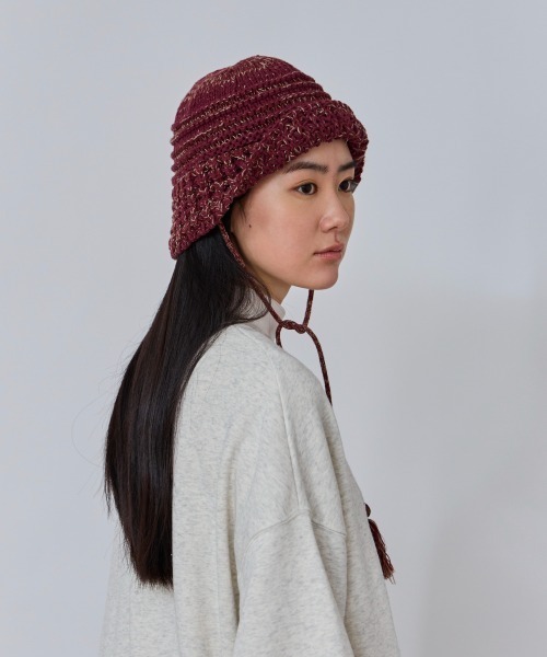OVERRIDE(オーバーライド)の「OVERRIDE KNIT BALLOON CLOCHE HAT SGP / オーバーライド(ハット・レディース・パープル/ブラック/ブラウン・57~59cm)」の8枚目の写真