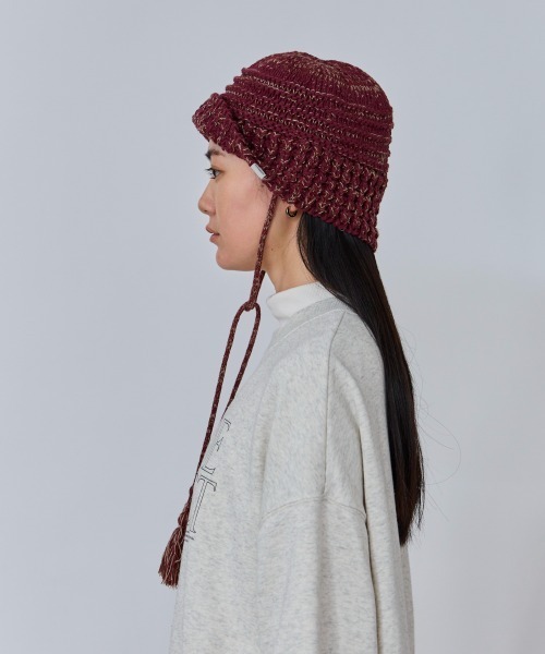 OVERRIDE(オーバーライド)の「OVERRIDE KNIT BALLOON CLOCHE HAT SGP / オーバーライド(ハット・レディース・パープル/ブラック/ブラウン・57~59cm)」の9枚目の写真
