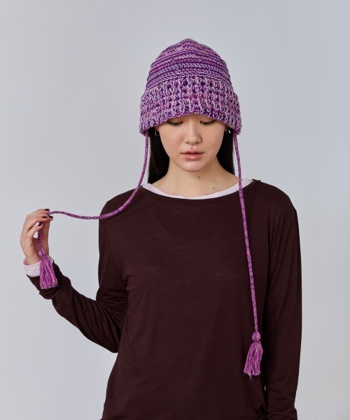 OVERRIDE(オーバーライド)の「OVERRIDE KNIT BALLOON CLOCHE HAT SGP / オーバーライド(ハット・レディース・パープル/ブラック/ブラウン・57~59cm)」の14枚目の写真