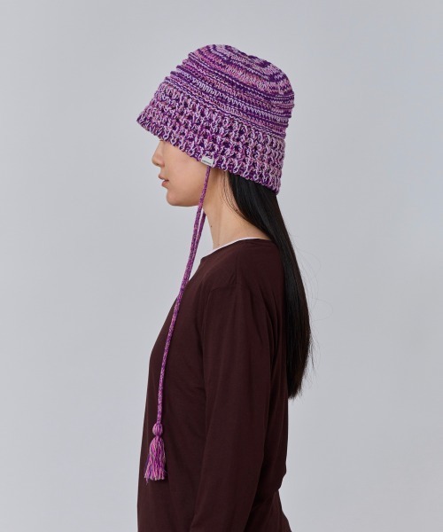 OVERRIDE(オーバーライド)の「OVERRIDE KNIT BALLOON CLOCHE HAT SGP / オーバーライド(ハット・レディース・パープル/ブラック/ブラウン・57~59cm)」の16枚目の写真