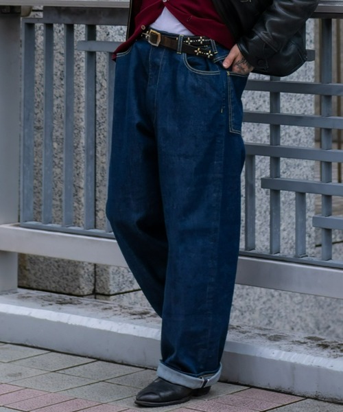 MAGIC NUMBER（マジック ナンバー）の「【MAGIC NUMBER】RED EAR ”備中” SELVEDGE DENIM WIDE PANTS（デニムパンツ・メンズ・インディゴブルー/ブラック・MEDIUM/LARGE）」の2枚目の写真