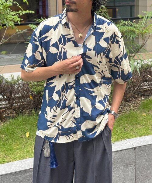 CPCM（シーピーシーエム）の「アソートアロハシャツ（シャツ/ブラウス・メンズ・ネイビー/レッド/ホワイト/オレンジ・LARGE/MEDIUM）」の2枚目の写真