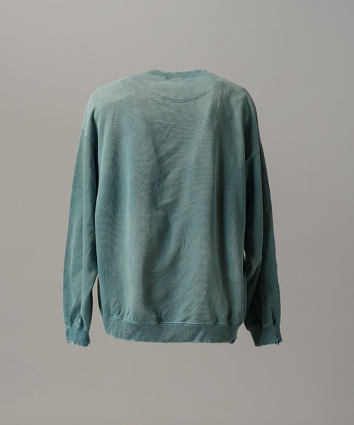 MAISON SPECIAL（メゾンスペシャル）の「《UNISEX》Destroy Damage Prime-Over Crewneck sweatshirt/デストロイダメージプライムオーバークルーネックスウェット【MAISON SPECIAL/メゾンスペシャル】■セットアップ対応■（スウェット・メンズ・ブラック/グリーン/グレー/レッド・0/2/1）」の8枚目の写真