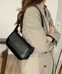 2WAY レザーライクフラップショルダーバッグ