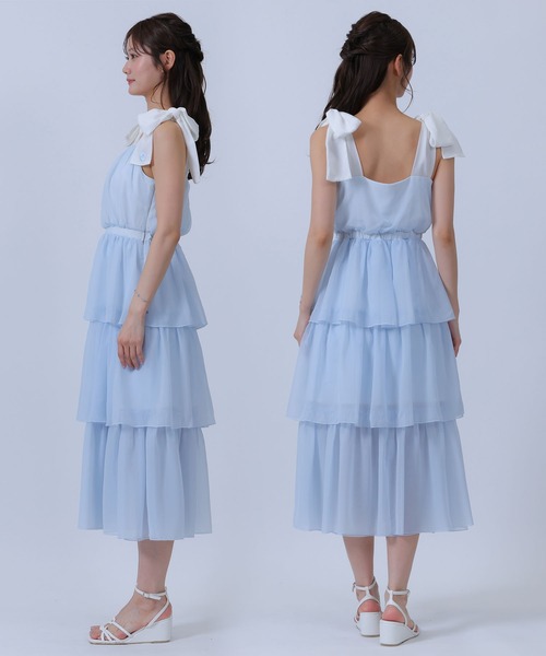 MARY QUANT(マリークワント)の「リボンティアードキャミ ドレス(ワンピース・レディース・ブルー/ブラック・M)」の11枚目の写真