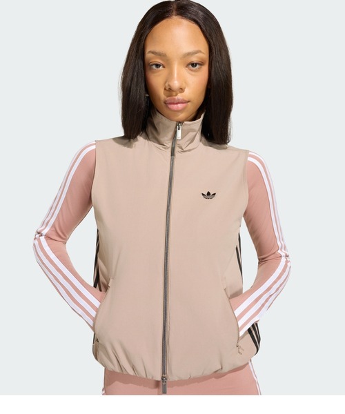 adidas(アディダス)の「アディレニウム5.0 ノースリーブ トラックトップ / トラックジャケット / ジャージ / アディダスオリジナルス adidas Originals(ジャージ・レディース・ブラウン・XX-LARGE/LARGE/MEDIUM/SMALL/X-LARGE/X-SMALL)」の1枚目の写真