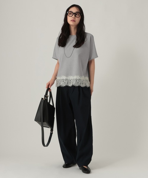 Elura（エルーラ）の「映えラクレースプルオーバー/1068030（Tシャツ/カットソー・レディース・ストライプ/チェック/ネイビー・FREE）」の20枚目の写真