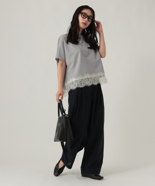 Elura（エルーラ）の「映えラクレースプルオーバー/1068030（Tシャツ/カットソー・レディース・ストライプ/チェック/ネイビー・FREE）」の21枚目の写真