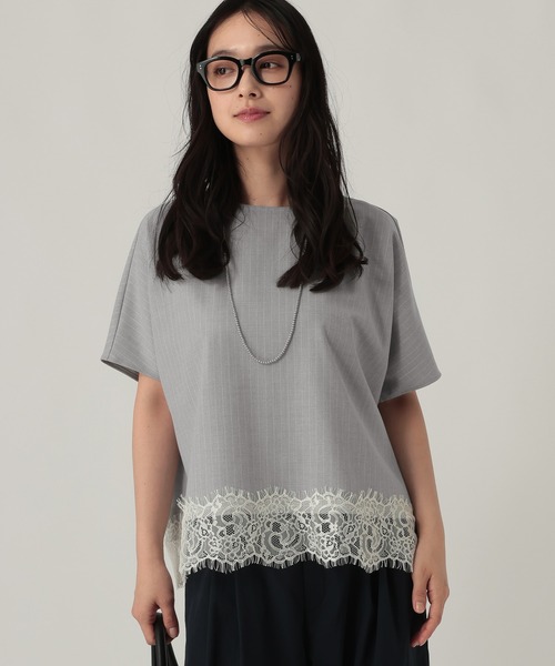 Elura（エルーラ）の「映えラクレースプルオーバー/1068030（Tシャツ/カットソー・レディース・ストライプ/チェック/ネイビー・FREE）」の22枚目の写真