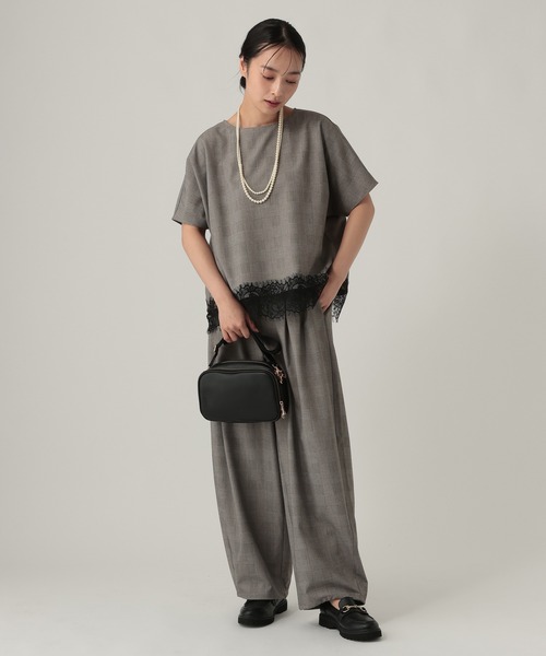 Elura（エルーラ）の「映えラクレースプルオーバー/1068030（Tシャツ/カットソー・レディース・ストライプ/チェック/ネイビー・FREE）」の15枚目の写真