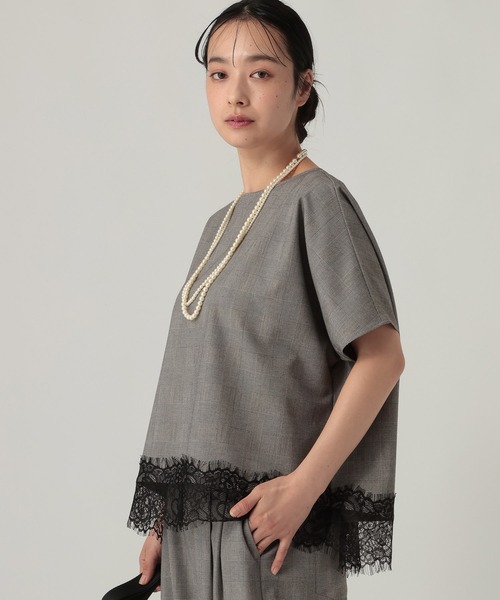 Elura（エルーラ）の「映えラクレースプルオーバー/1068030（Tシャツ/カットソー・レディース・ストライプ/チェック/ネイビー・FREE）」の18枚目の写真